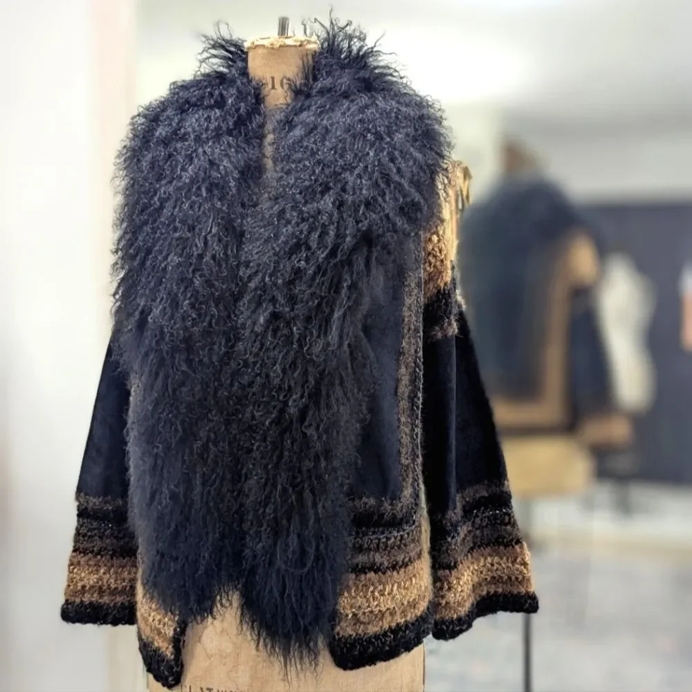 Too Cool To Sell Full length Mongolian Fur Collar - Picture 2 of 5